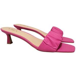 Vaila Women Callie Kitten Heel Ruched Slide Sandals Size US 13 Pink